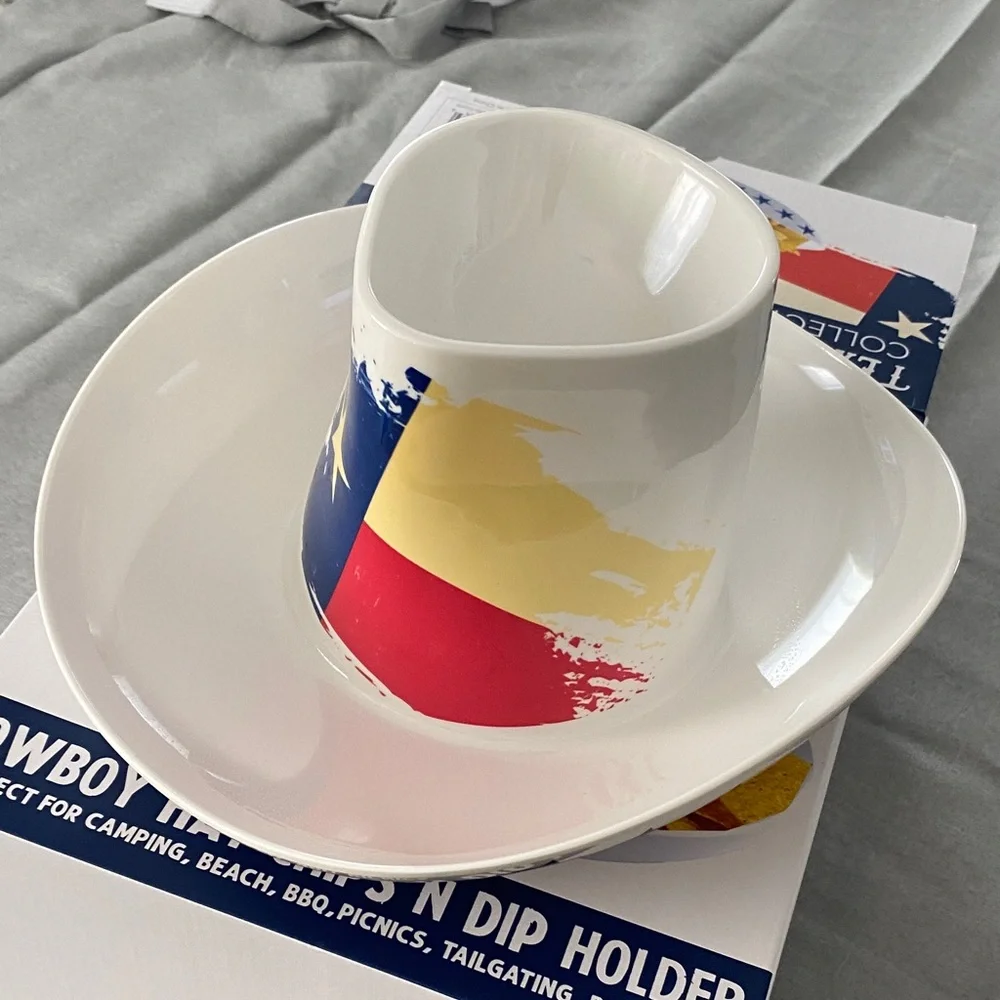 Cowboy Hat Chips and Dip Holder - Patriotic Colors